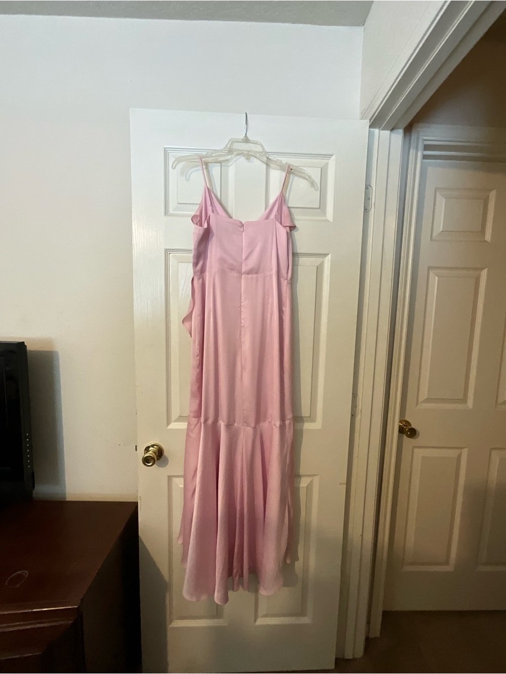 Express Pink Ruffled High-Low Maxi Dress - Picture 2 of 3